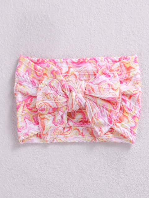 

AQUASTREET Girls Pink & White Digital Print Hairband
