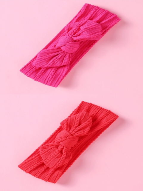 

AQUASTREET Girls Red & Pink Set of 2 Knotted Hairband