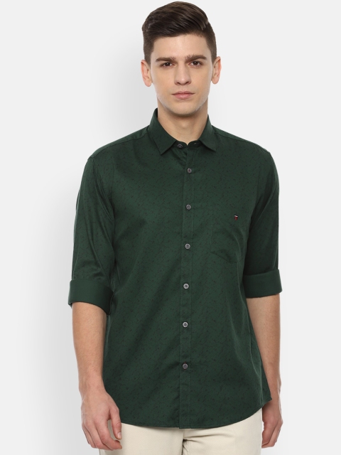 

Louis Philippe Sport Men Green Slim Fit Opaque Printed Casual Shirt