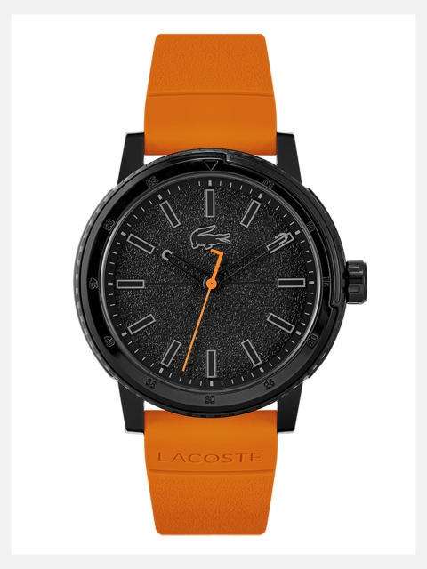 

Lacoste Men Black Brass Dial & Orange Straps Analogue Watch