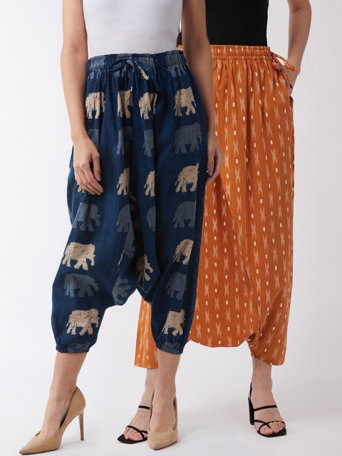 

InWeave Women Pack Of 2 Printed Harem Pants, Blue