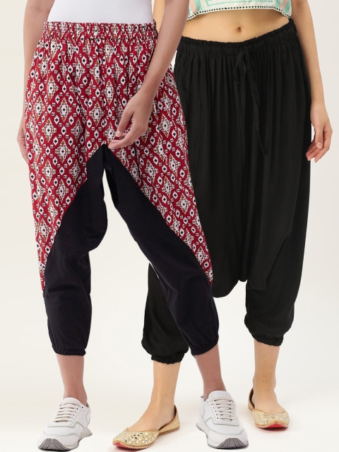 

InWeave Women Pack Of 2 Harem Pants, Black