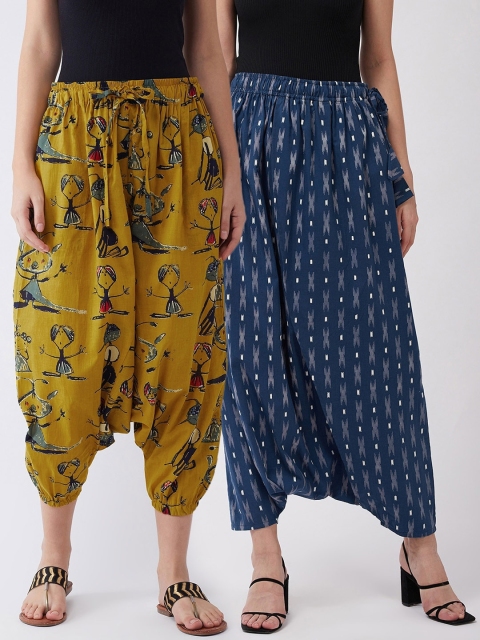 

InWeave Women Pack Of 2 Printed Harem Pants, Blue