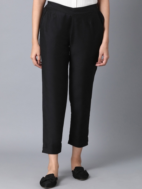 

elleven Women Black Solid Trousers