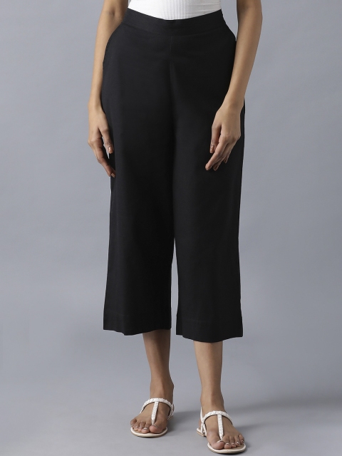 

elleven Women Black Culottes Trousers