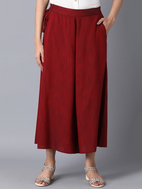

elleven Women Red Flared Palazzos