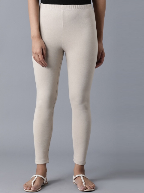 

elleven Women Beige Ankle-Length Tights