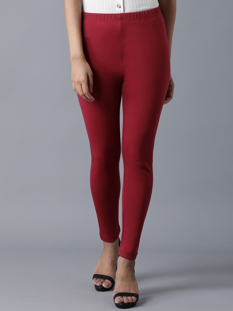 

elleven Women Red Ankle-Length Tights