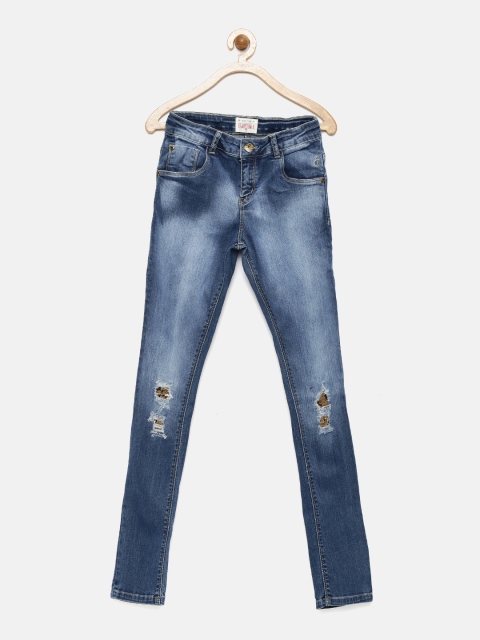 

Gini and Jony Girls Blue Regular Fit Mid-Rise Embellished Jeans