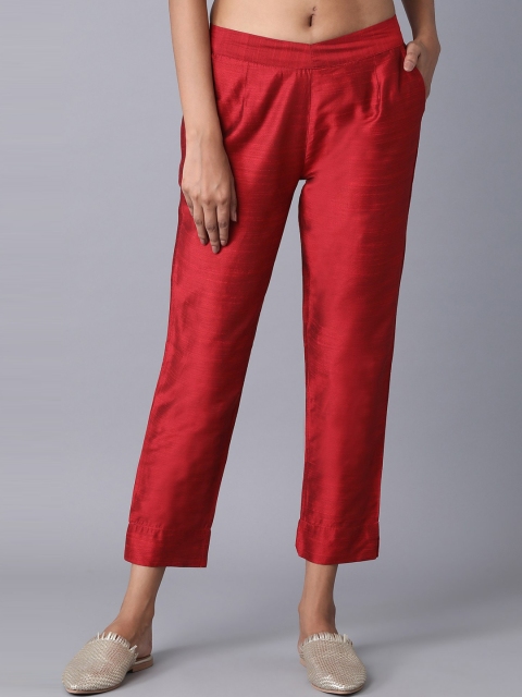 

elleven Women Red Solid Trousers