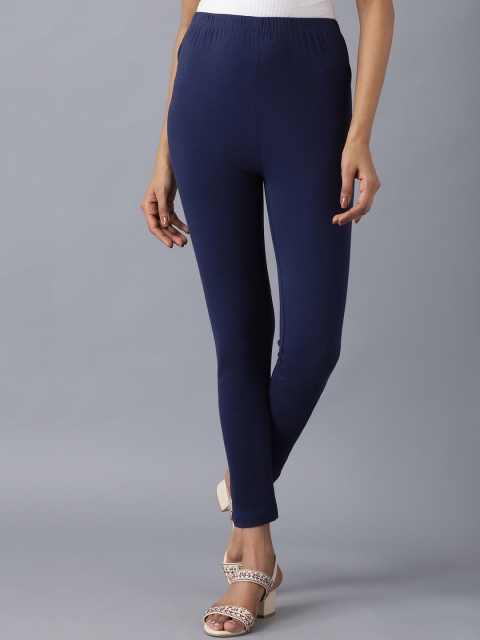 

elleven Women Navy Blue Solid Ankle Length Leggings