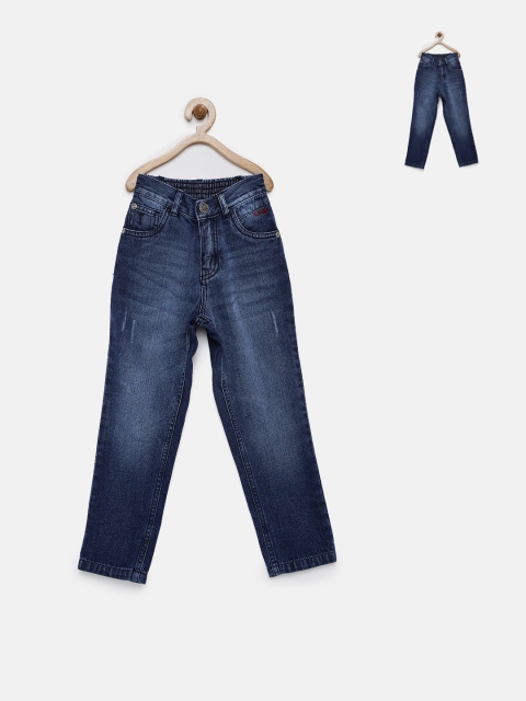 

Palm Tree Boys Blue Regular Fit Mid Rise Mildly Distressed Jeans