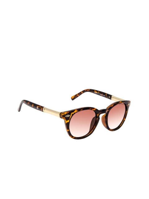 

David Blake Unisex Pink Lens & Brown Round Sunglasses with Polarised and UV Protected Lens