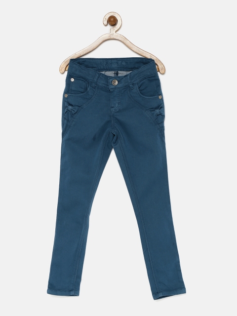 

Palm Tree Girls Teal Flat-Front Trousers