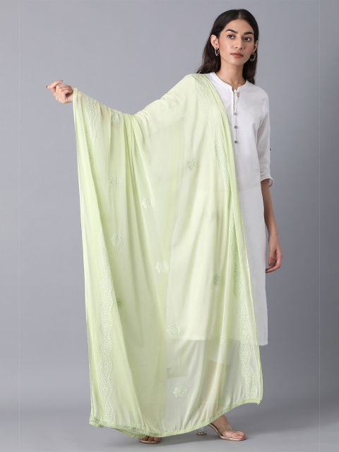

elleven Green Ethnic Motifs Embroidered Dupatta