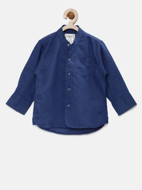 

Gini and Jony Boys Navy Solid Casual Shirt, Navy blue