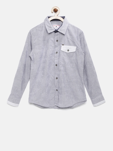 

Gini and Jony Boys White & Blue Checked Casual Shirt