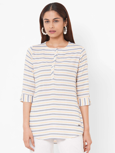 

ZOLA Grey & White Striped Tunic