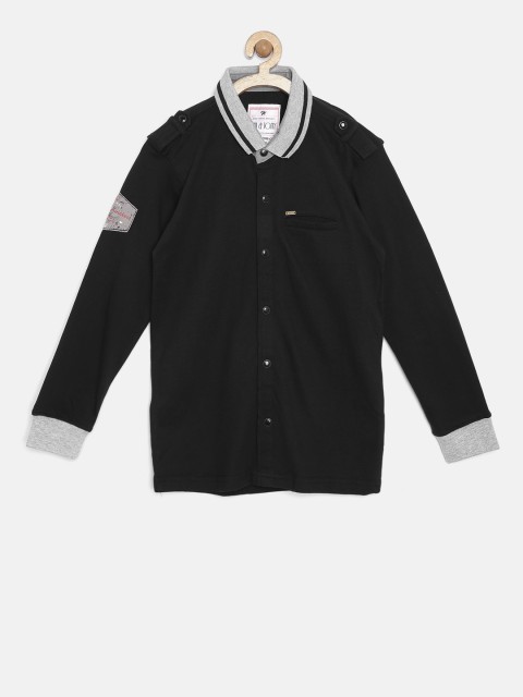 

Gini and Jony Boys Black Solid Shirt