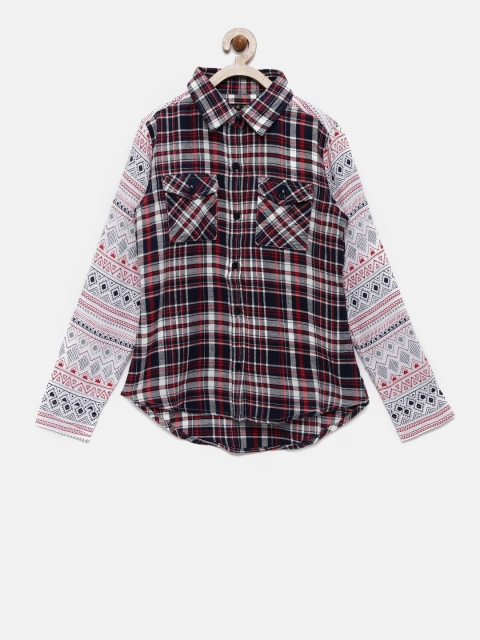 

Gini and Jony Girls Navy & Red Checked Casual Shirt, Navy blue