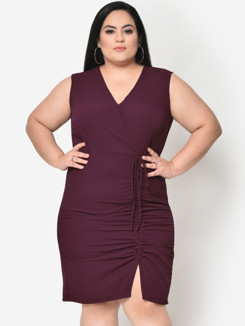 

wild U Maroon Sheath Dress