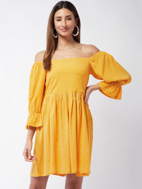 

InWeave Yellow Off-Shoulder Dress