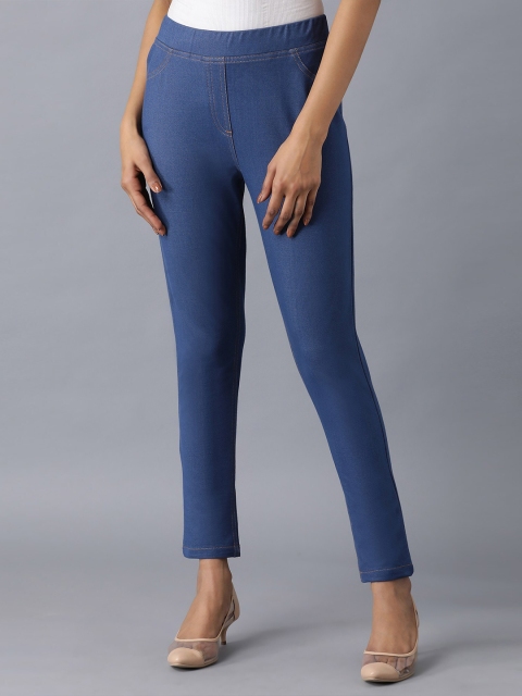 

elleven Women Blue Solid Skinny-Fit Jeggings