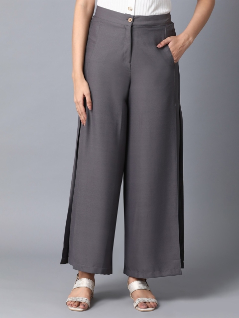 

elleven Women Grey Flared Palazzos