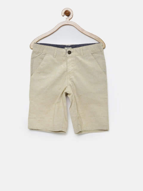 

Gini and Jony Boys Beige Self-Design Preppy Fit Shorts