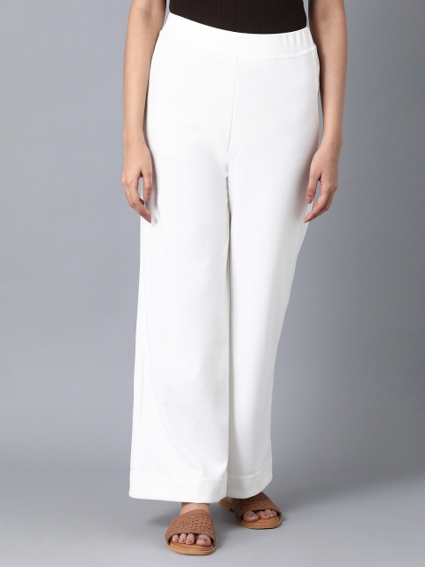 

elleven Women White Knitted Palazzos