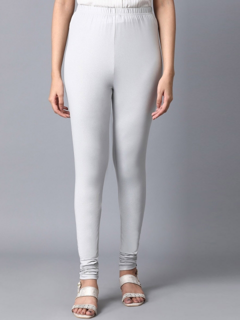 

Elleven Women Silver Solid Knitted Churidar