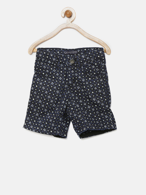 

Gini and Jony Boys Navy Printed Regular Fit Shorts, Navy blue