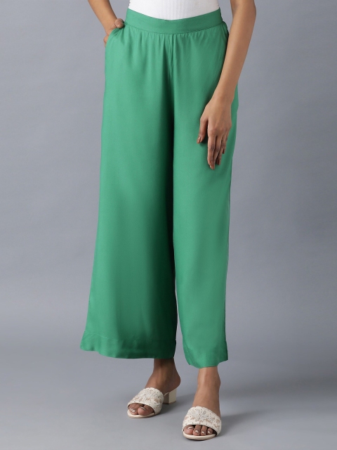 

elleven Women Green Solid Straight Fit Palazzos