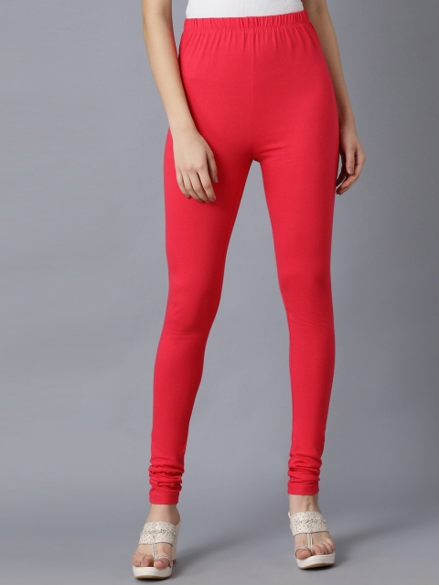 

elleven Women Red Solid Cotton Churidar