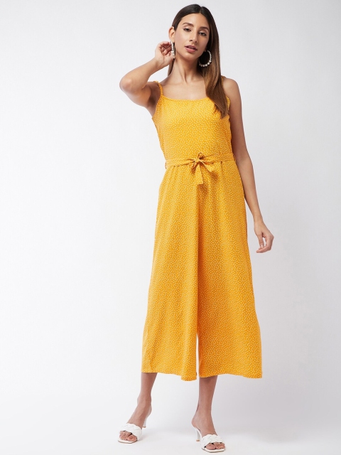 

InWeave Women Yellow & White Printed Basic Jumpsuit