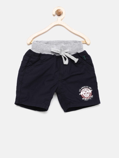 

Palm Tree by Gini & Jony Boys Navy Solid Regular Fit Shorts, Navy blue