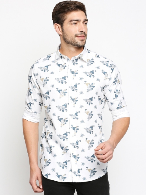 

EVOQ Men White Floral Opaque Printed Casual Shirt