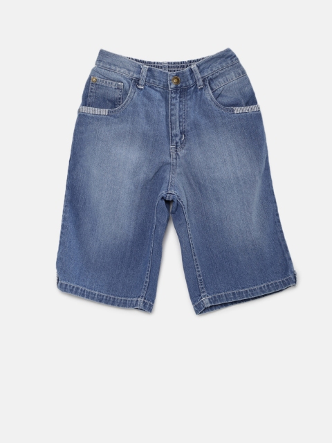 

Palm Tree Boys Blue Solid Denim Shorts