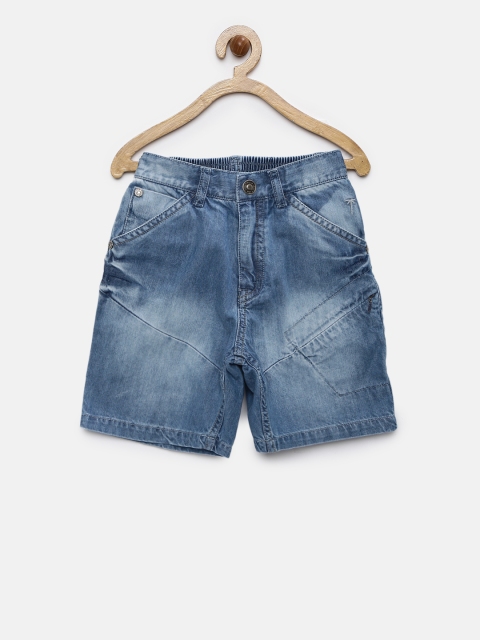 

Palm Tree Boys Blue Washed Regular Fit Denim Shorts