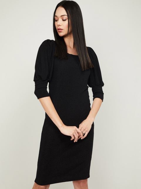 

CODE by Lifestyle Black Solid Sheath Dress