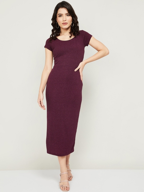

CODE by Lifestyle Burgundy Sheath Midi Dress