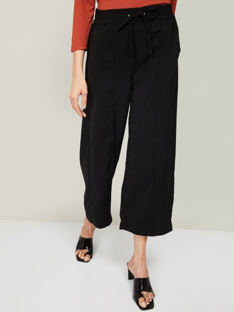 

CODE by Lifestyle Women Black Pleated Culottes Trousers