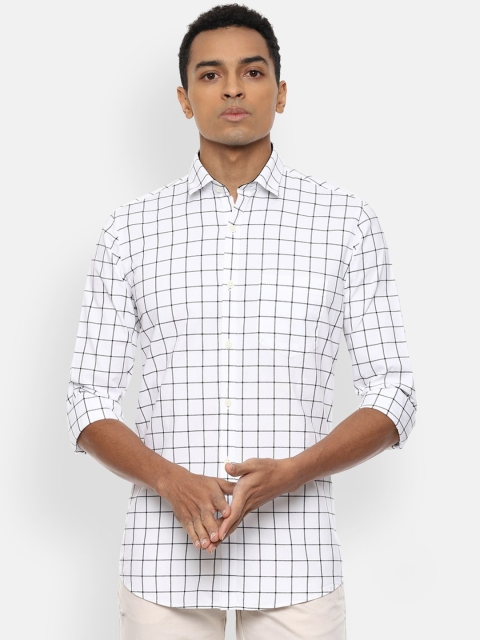 

Van Heusen Sport Men White & Black Slim Fit Windowpane Checked Casual Shirt