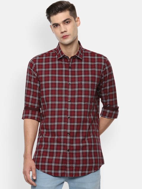 

Van Heusen Sport Men Maroon Slim Fit Tartan Checked Casual Shirt