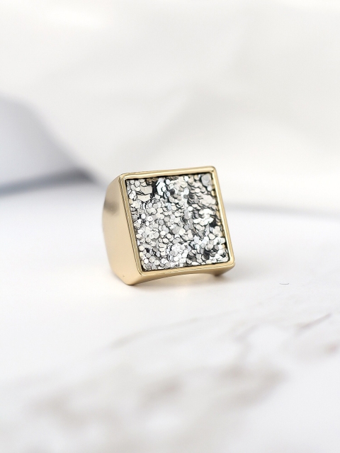 

Bellofox Gold-Toned & Silver-Toned Shimmi Shimmi Statement Ring