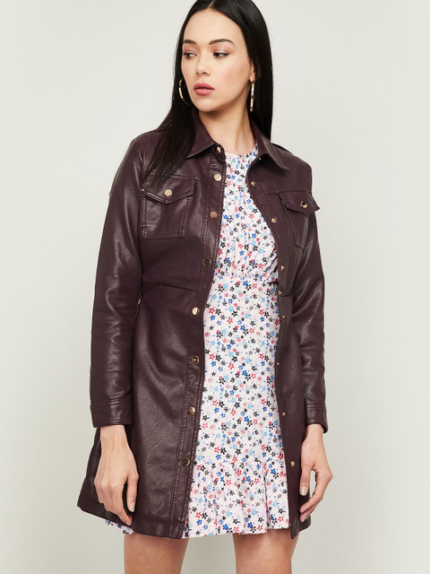 

Ginger by Lifestyle Women Burgundy Longline Tailored Jacket
