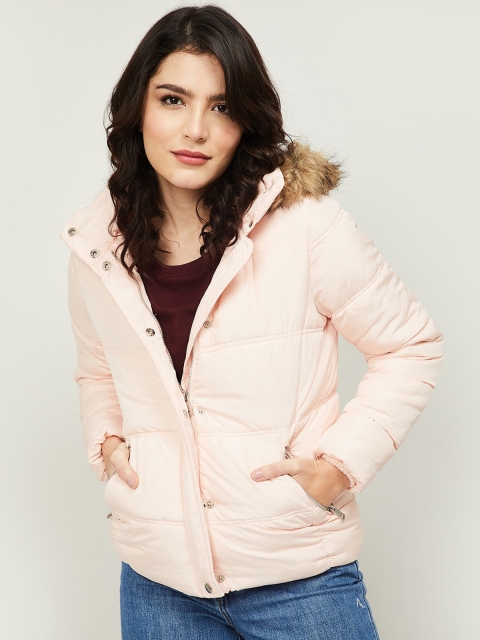 

Ginger by Lifestyle Women Pink Floral Parka Jacket