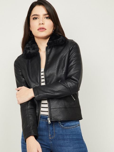 

Ginger by Lifestyle Women Black Biker Jacket