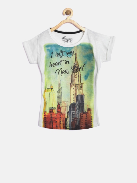 

Palm Tree by Gini and Jony Girls White Printed Top