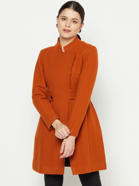 

Owncraft Women Tan Orange Solid Regular-Fit Over Coat